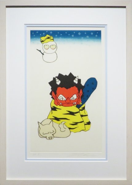画像1: 瀧下和之　桃太郎etching 冬まっしぐら。 (1)