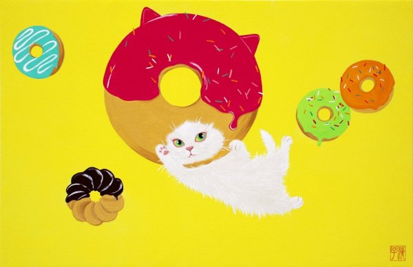 画像1: 伊藤清子　猫かぶり　ドーナツ (1)